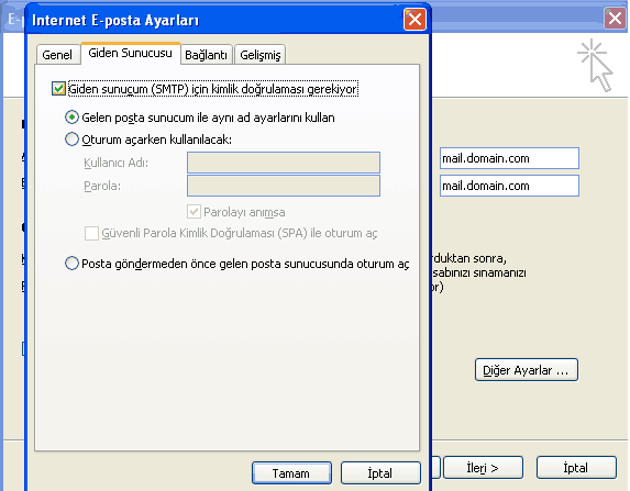 Outlook 2003 E-Posta Hesap Ayarlar